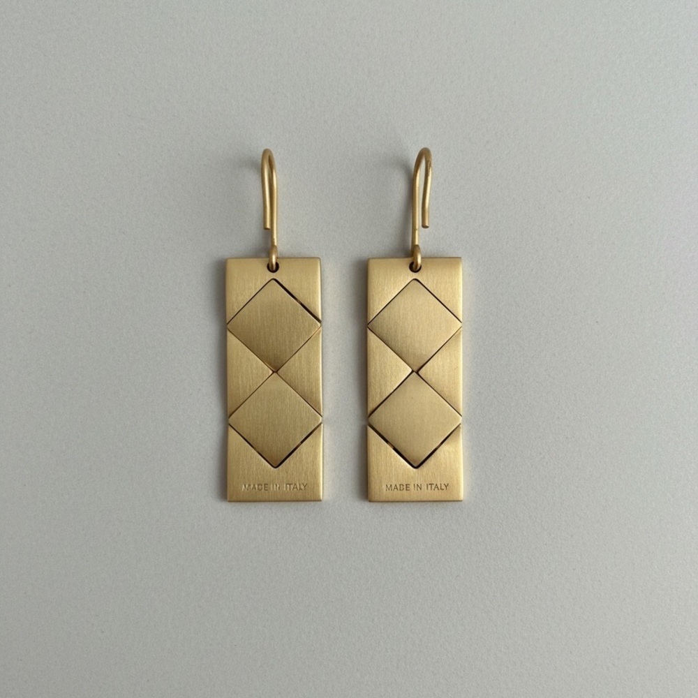 Bottega Veneta Vintage 90's Shiny Gold Vintage  drop earrings RARE